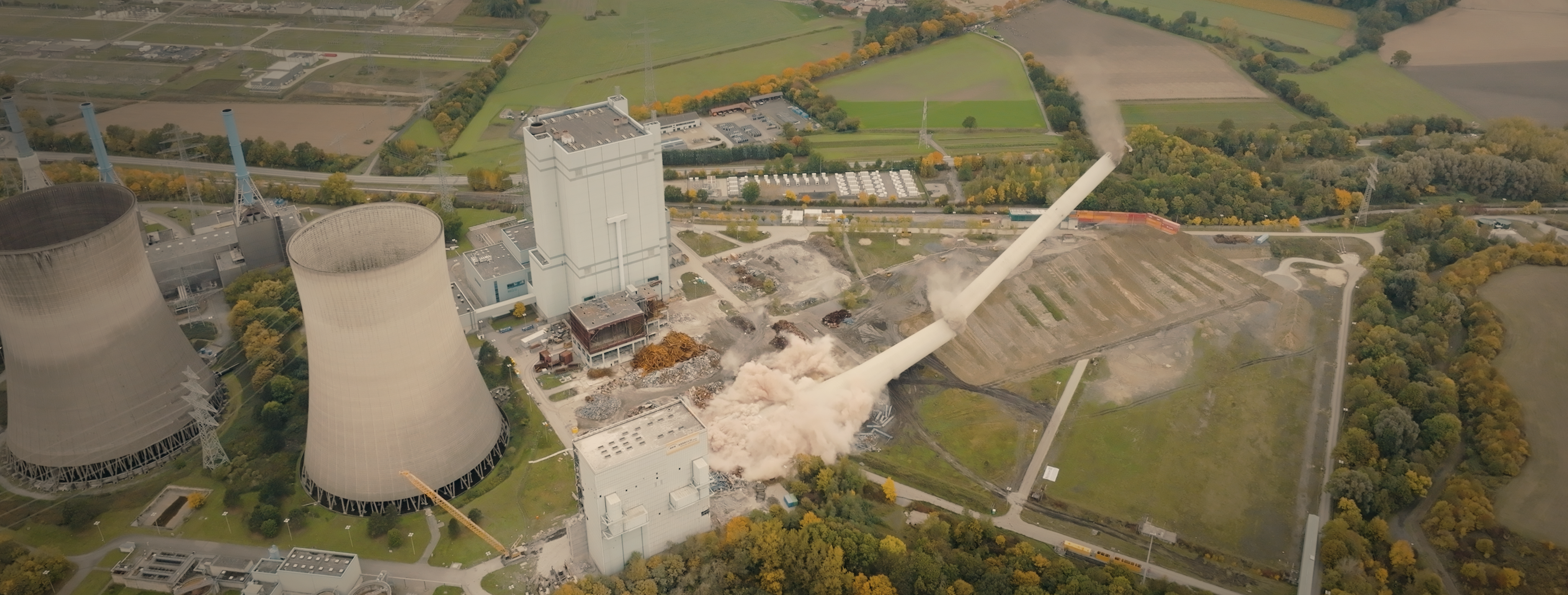 Großbaustelle, Sprengung, Kamin, RWE, Gersteinwerk, Abbruch